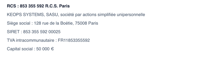 Informations éditeur du site